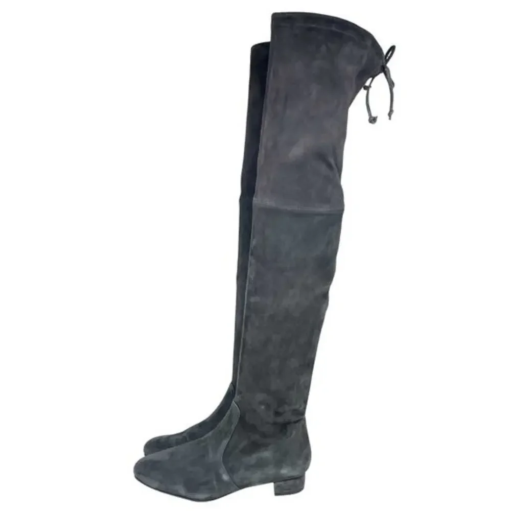 Stuart Weitzman Women's Low Land Over The‎ Knee Boots Black Suede Size 7B